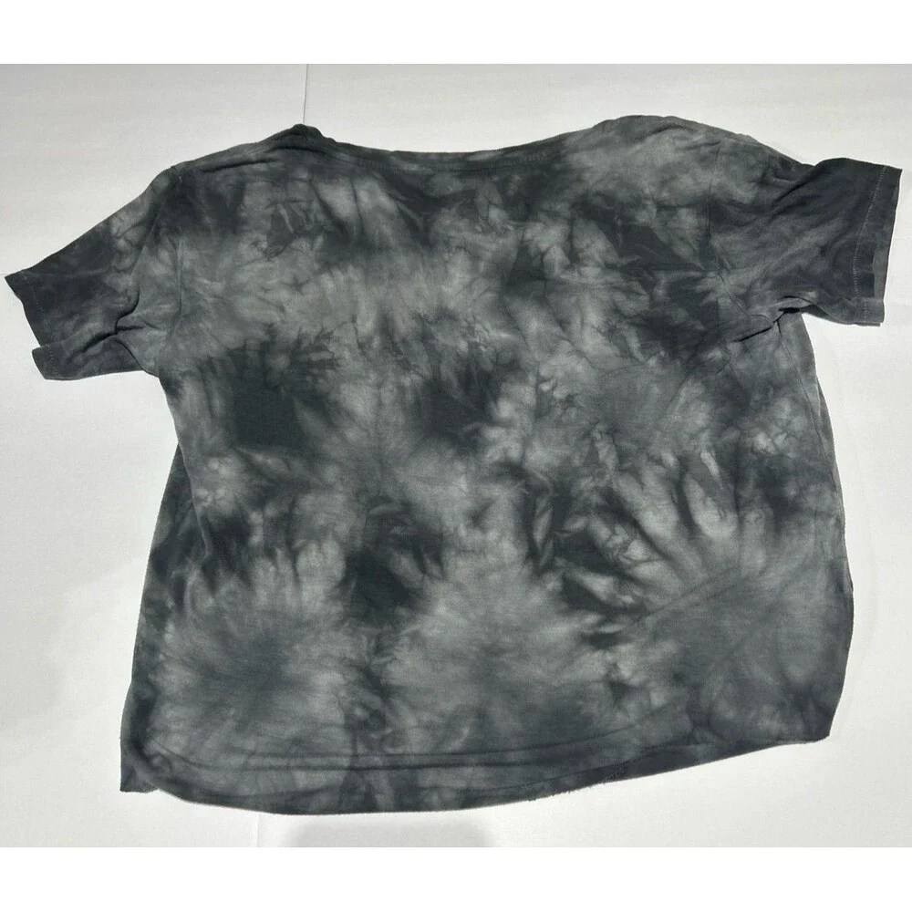 American Eagle Women's Small Black Tie-Dye V-Neck T-Shirt